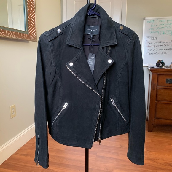 Nwt Lucky Brand Nubuck Moto Leather 
